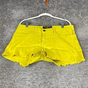 Lucky Brand Denim Riley Short Women's 6/28 Yellow Frayed Hem Low Rise - Picture 1 of 13