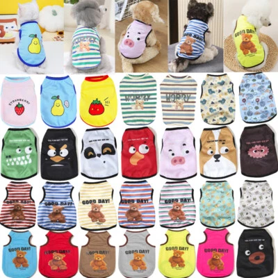 Pet Dog Clothes T-Shirt Vest Clothing Puppy Cat Cute Printed Costume Apparel ☆ - Image 1 of 4
