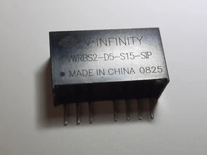 1pc CUI Inc. V-infinity VWRBS2-D5-S15-SIP DC 4.5V-9V Input 15V Iso DC Out - Picture 1 of 4