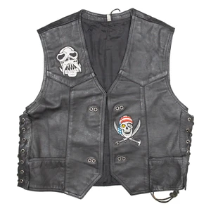 HARLEY DAVIDSON Mens Biker Gilet Black Leather XL - Picture 1 of 6