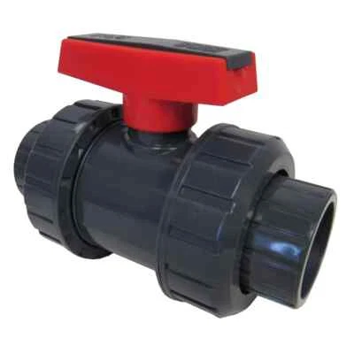 ERA Sch 80 PVC 1" True Union Ball Valve, Socket Connection, Full Port - Image 1 of 4
