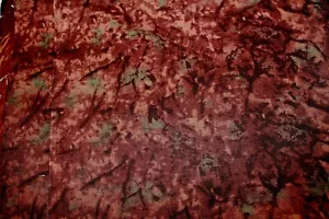 Brown Texture with Green Cotton Quilt Mask Craft Fabric 1 Yard - Picture 1 of 1