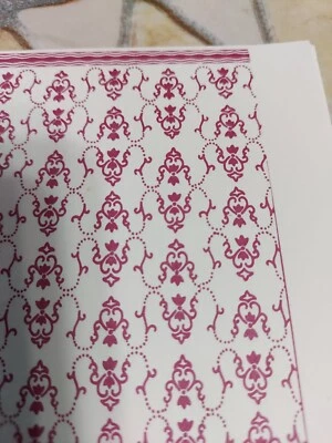 Dollhouse  Wallpaper  Blue Lace With Border 1:12 Scale Miniature  Purple  - Изображение 1 из 3