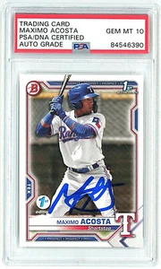 2021 MAXIMO ACOSTA BOWMAN 1ST EDITION AUTO HANDSIGNIERT PSA DNA 10 GEM MINT!! - Bild 1 von 2