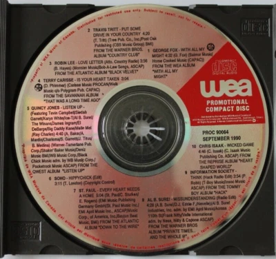 WEA Promotional Sampler - Sep1990 Promo (CD)  - Imagem 1 de 2