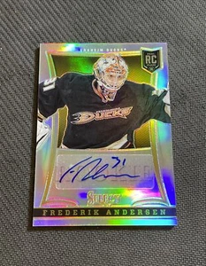 2013-14 PANINI PRIZM FREDERIK ANDERSEN ROOKIE AUTO REFRACTOR PRIZM #ed 50/99 - Picture 1 of 2