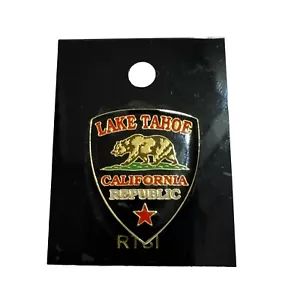 Spilla bavero smaltata Lake Tahoe California Republic orso souvenir viaggio da collezione - Foto 1 di 6