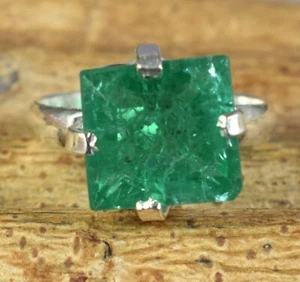 Natural Green Emerald 11.05 Carat Emerald Cut Gemstone Men's Latest Design Ring - Picture 1 of 7