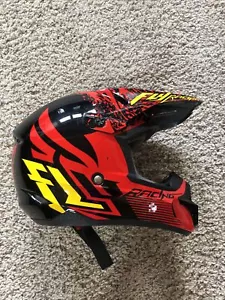 Fly Racing Kinetic Helmet Motocross Offroad MX ATV UTV, Black Red, Youth Medium - Picture 1 of 9