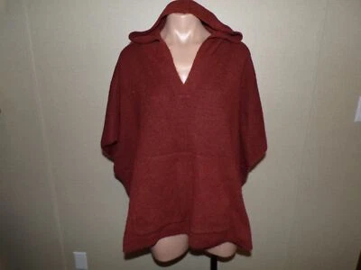 Poncho Suéter Ann Taylor Loft Con Capucha Talla XS/S De Gran Tamaño Marrón Óxido Naranja Foto 1 de 4