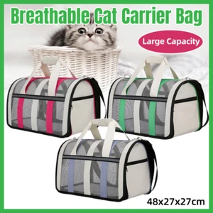 Portable Pet Carrier Bag Soft Breathable Travel Tote for Cat Outdoor Carry Use - Picture 1 of 18