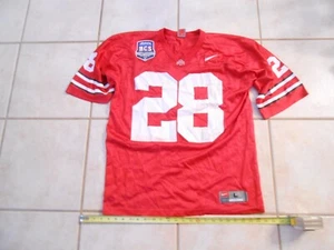 VINTAGE SIZE 2008 LARGE BCS NIKE OHIO STATE OSU BUCKEYES 28 FOOTBALL JERSEY NCAA - Picture 1 of 9