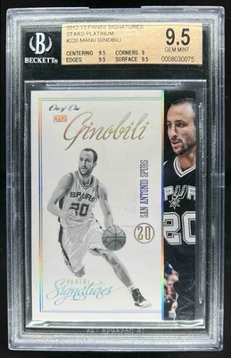 2012-13 Panini Signatures Manu Ginóbili Chase Stars Platinum #1/1 Spurs BGS 9,5 Foto 1 de 2