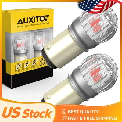 2X AUXITO 1157 2057 LED vermelho sinal de parada de volta lâmpadas traseiras de freio BAY15D - Imagem 1 de 4