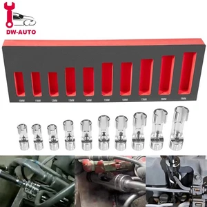Juego de enchufes de tuerca acampanada métrica de accionamiento de 3/8" para 12030 10 mm-19 mm - Imagen 1 de 16