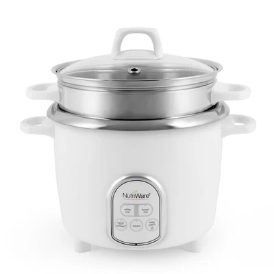 Artículos para el hogar NutriWare 14 tazas (cocinado) olla de arroz digital y vaporizador de alimentos, blanco Foto 1 de 4
