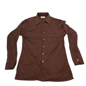 Duke Of Hollywood Don Loper Long Sleeve Button Up Shirt Sz L Tall Polka Dot - Picture 1 of 10