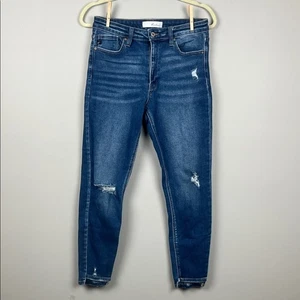 Pantalones de mezclilla Kancan azul oscuro desgastados al tobillo talla 9/28 - Imagen 1 de 8