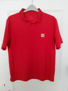 Carhartt Mens Red Pocket Polo Short Sleeve Shirt Size XL PTP 22" - Picture 1 of 3