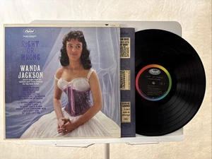 Wanda Jackson - Right Or Wrong 1961 Mono Vinyl LP - w/ Original Inner EX/VG - Picture 1 of 10