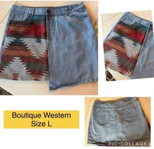 Boutique Light Wash Vintage Style Mini Damen Western Rock - Bild 1 von 4