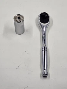 Kobalt 3/8” Drive Chrome Ratchet Socket Wrench 337308 90 Tooth Free Gator Socket - Picture 1 of 13