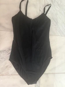 American Apparel Dance Black Cotton Bodysuit S - Picture 1 of 4