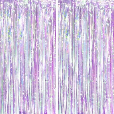 Cortinas con flecos de lámina dorada 2 piezas oropel telón de fondo fiesta decoración suministros nuevo Foto 1 de 4