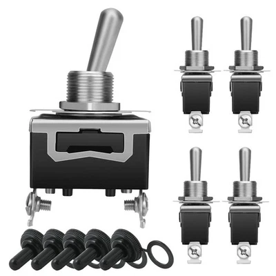 SPST 2 Pin Heavy Duty 15A 250V ON/OFF Rocker Toggle Switch Waterproof Boat  O6B8 - Image 1 of 4