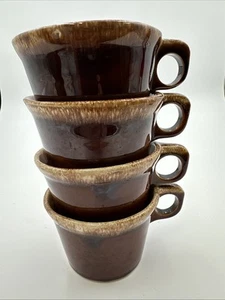 Vintage Hull USA Ofenfest Braun Tropf Crestone Kaffeebecher Tasse Menge 4 - Bild 1 von 7