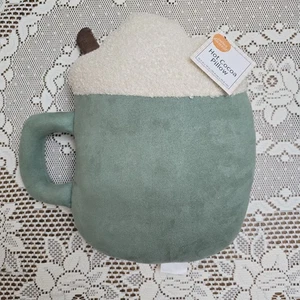NWT Hot Cocoa Shaped Decorative Pillow Fall Harvest Winter Home Decor - Picture 1 of 9