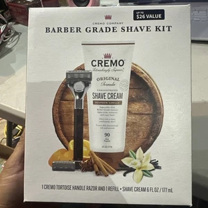 Maquinilla de afeitar Cremo Bourbon Vanilla para hombre con mango, 1 juego de 5 hojas de afeitar y crema de afeitar 6 oz - Imagen 1 de 3