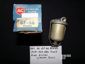 1958-59 GMC TRUCK FUEL FILTER - NOS AC GF-66 #854982-METAL BOWL - Bild 1 von 2
