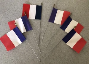 Kleine dekorative französische Fahnen Metallstangen x6 - Bild 1 von 4