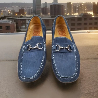 1901 Naples M15114 Mocasines de Conducción Para Hombres Talla 11.5 Azul Gamuza Vestido Informal Foto 1 de 4