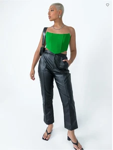 Neu mit Etikett Prinzessin Polly Encore Kunstlederhose Damen 16 schwarz Curve vegan Motorrad - Bild 1 von 13