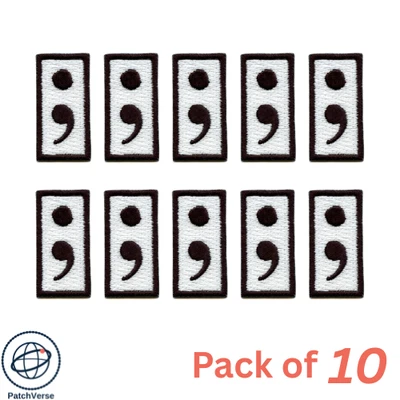 Semi colon Suicide Prevention Patch Mental Health Awareness Iron On 10-Pcs lot - Image 1 of 2