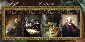 Chad - 2021 Dutch Artist Rembrandt - 4 Stamp Sheet - TCH210241a - Picture 1 of 1