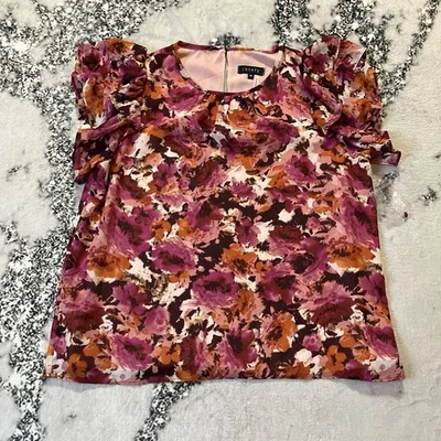 1 Camisa State Mujer Talla M Rosa FLoral Manga Flutter Marrón Chocolate Amargo Foto 1 de 4