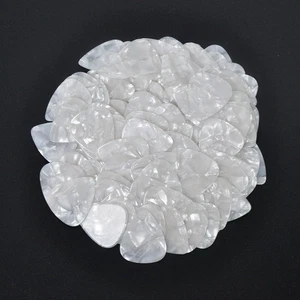 100pcs New Heavy 0.96mm Blank Guitar Picks Plectrums Celluloid Pearl White - Picture 1 of 4