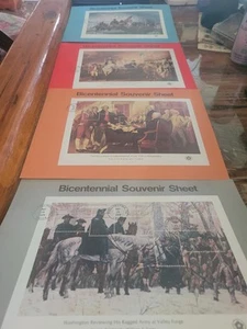 1976 4 Bicentennial Souvenir First Day Of Issue Sheet Stamps - Picture 1 of 5