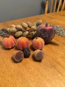 De colección Con Cuentas Azúcar Esmerilado Imitación 8 Frutas Calabaza Bellota Manzana Uva Mora - Imagen 1 de 5