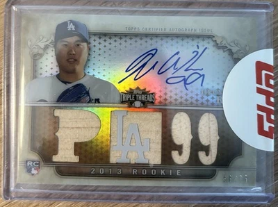 2013 Topps Triple Threads Rookie Hyun-Jin Ryu /75 On Card Auto - Image 1 of 2