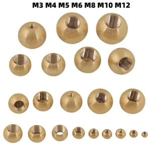 Messing Kugeln Kugellager Durchmesser 6 - 25mm Mit Gewind M3 M4 M5 M6 M8 M10 M12 - Picture 1 of 17