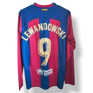 2023/24 Robert Lewandowski signiertes FC Barcelona Trikot Barça BAS Beckett Witness - Bild 1 von 4