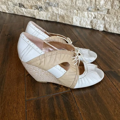 Alpargata Seychelles Spectator cuña blanca/bronceada para mujer talla 8,5 ANTHROPOLOGIE Foto 1 de 4