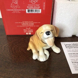 Lenox Carolers heulender Hund Figur #826982 2,5" Welpe Weihnachten NEU - Bild 1 von 5