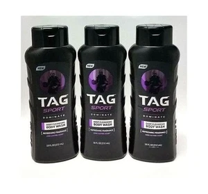 TAG SPORT DOMINATE Jabón Corporal Limpieza Profunda 18 OZ Botella Ea TOTALMENTE NUEVO (3 lotes) - Imagen 1 de 3