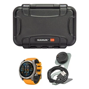 Garmin Fenix 8 Sapphire 51mm GPS Spark Orange and Graphite Smartwatch Bundle - Picture 1 of 7