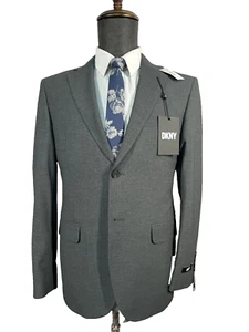 NEW DKNY Mens Gray SLIM FIT STRETCH 2 Button Suit Sport Coat Blazer Jacket 38S - Picture 1 of 10